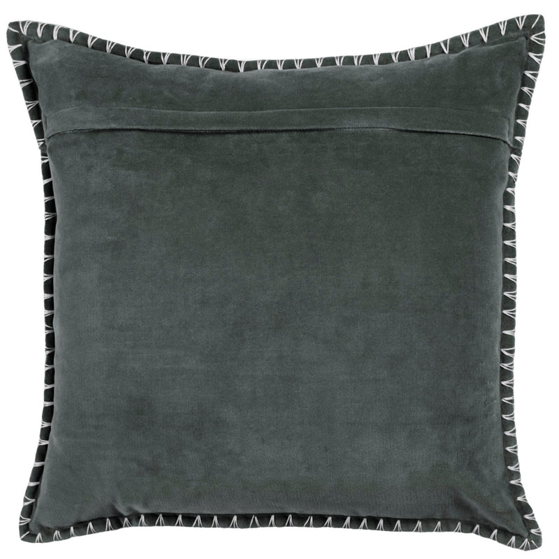 Plain Grey Cushions - Stitch Embroidered Cushion Cover Storm Additions