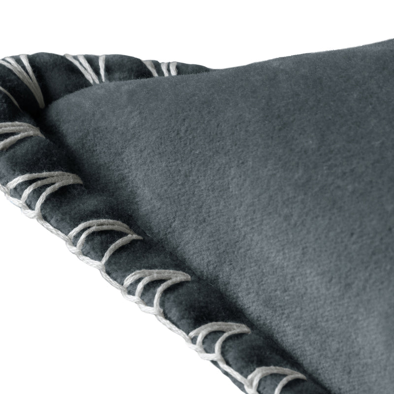 Plain Grey Cushions - Stitch Embroidered Cushion Cover Storm Additions