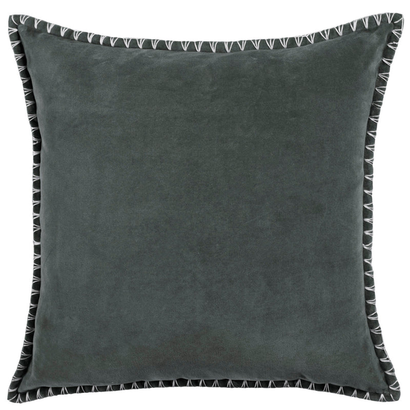 Plain Grey Cushions - Stitch Embroidered Cushion Cover Storm Additions