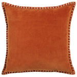 Plain Orange Cushions - Stitch Embroidered Cushion Cover Sunset Additions