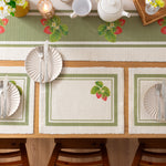 Floral Green Accessories - Strawberry Set of 4 Indoor/Outdoor Placemats Green Evans Lichfield