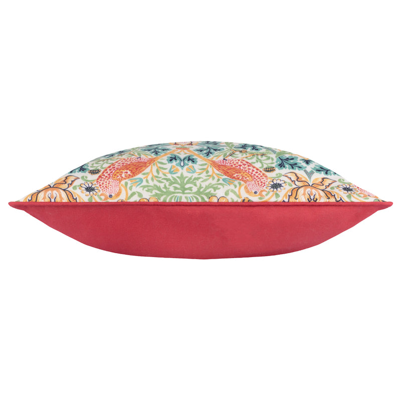  Cushions - Strawberry Thief Outdoor Cushion Cover Coral/Leaf Green Morris & Co