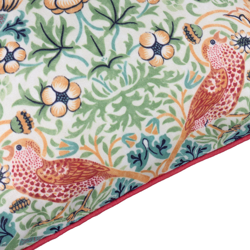  Cushions - Strawberry Thief Outdoor Cushion Cover Coral/Leaf Green Morris & Co