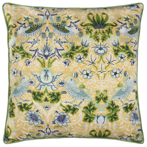 Floral Yellow Cushions - Strawberry Thief Outdoor Cushion Cover Sunflower Morris & Co