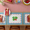 Striped Blue Accessories - Strawberry Stripes Set of 4 Indoor/Outdoor Placemats Candy Cane Wylder Nature