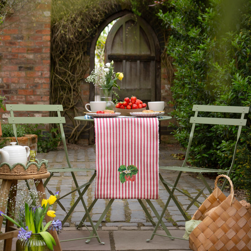 Striped Red Accessories - Strawberry Stripes Indoor/Outdoor Table Runner Candy Cane Wylder