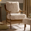 Struan Faux Fur Armchair & Footstool Natural