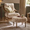 Struan Faux Fur Armchair & Footstool Natural