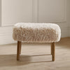 Plain Beige Furniture - Struan Faux Fur Footstool Natural Voyage Maison