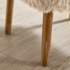 Plain Beige Furniture - Struan Faux Fur Footstool Natural Voyage Maison