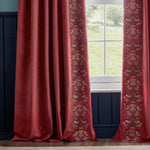 Animal Red Curtains - Strawberry Thief Embroidered Floral Pencil Pleat Curtains Berry Morris & Co