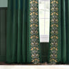 Animal Green Curtains - Strawberry Thief Embroidered Floral Pencil Pleat Curtains Forest Green Morris & Co