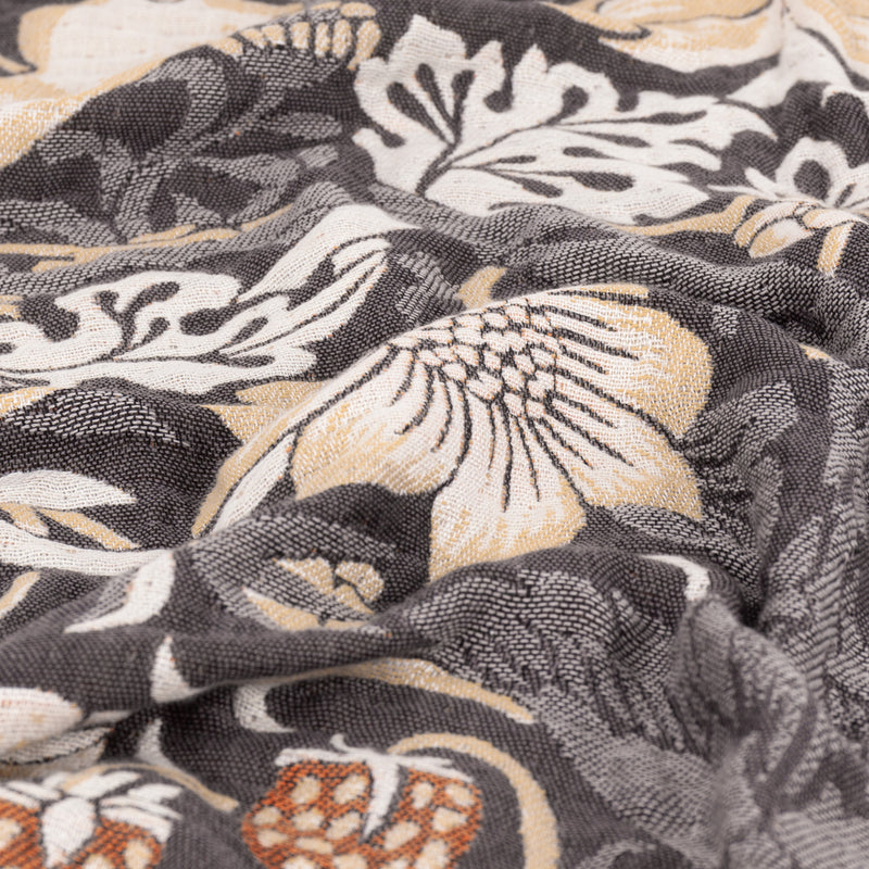 Floral Beige Throws - Strawberry Thief Jacquard Throw Biscuit Morris & Co