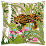 Wylder Sulta Embroidered Tiger Cushion Cover in Fern