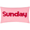 Plain Pink Cushions - Sunday Embroidered Cushion Cover Pink furn.