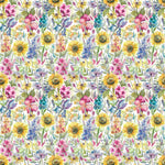 Voyage Maison Sunflower Summer Printed Linen Fabric in Natural Linen