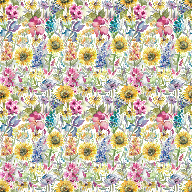 Voyage Maison Sunflower Summer Printed Linen Fabric in Natural Linen