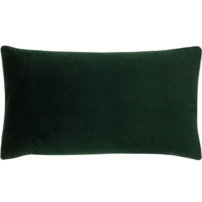 Plain Green Cushions - Sunningdale Velvet Rectangular Cushion Cover Bottle Paoletti