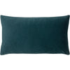 Plain Blue Cushions - Sunningdale Velvet Rectangular Cushion Cover Kingfisher Paoletti