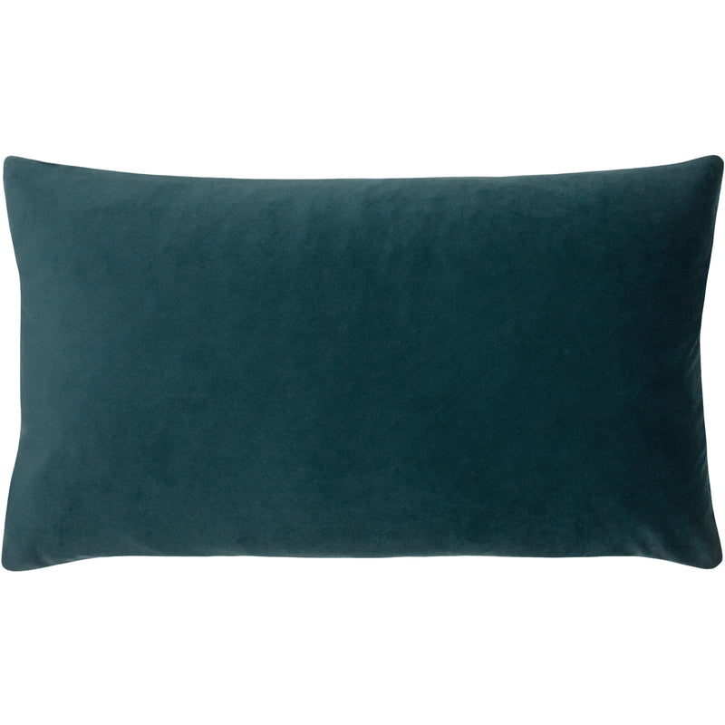 Plain Blue Cushions - Sunningdale Velvet Rectangular Cushion Cover Kingfisher Paoletti