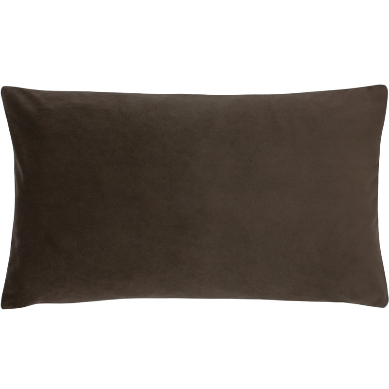 Plain Brown Cushions - Sunningdale Velvet Rectangular Cushion Cover Truffle Paoletti