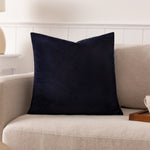 Plain Blue Cushions - Sunningdale Velvet Square Cushion Cover Midnight Paoletti