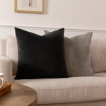 Plain Brown Cushions - Sunningdale Velvet Square Cushion Cover Mink Paoletti
