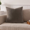 Plain Brown Cushions - Sunningdale Velvet Square Cushion Cover Mink Paoletti