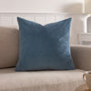 Plain Blue Cushions - Sunningdale Velvet Square Cushion Cover Wedgewood Paoletti