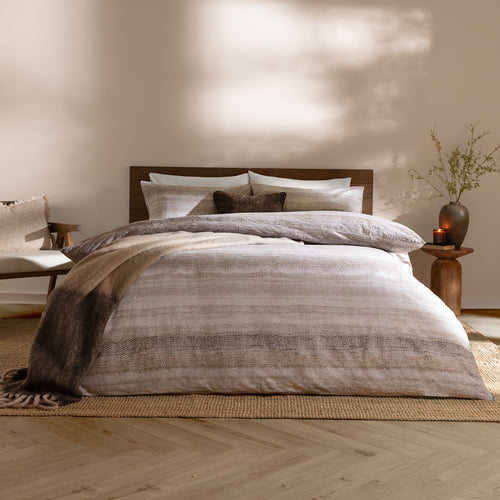 Striped Beige Bedding - Swift Brushed Cotton Duvet Cover Set Natural Yard