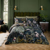 Woodland Black Bedding  - Sherwood Forest 100% Cotton Printed Duvet Cover Set Forest Green/Black Paoletti