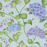 Floral Blue Fabric - Sylvana Printed Cotton Fabric (By The Metre) Duck Egg Blue Voyage Maison