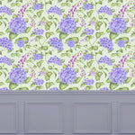 Floral Blue Wallpaper - Sylvana  1.4m Wide Width Wallpaper (By The Metre) Sage Voyage Maison