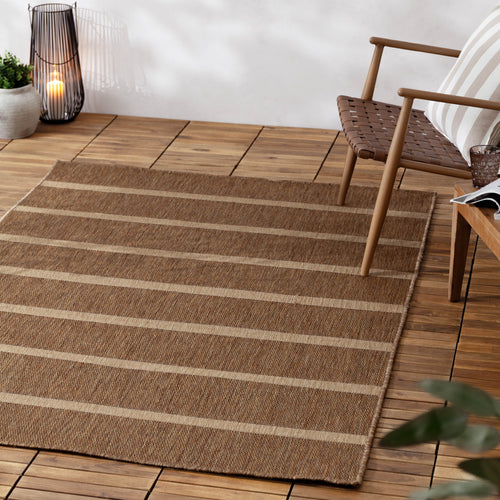 Striped Beige Rugs - Tala Stripe Jute Effect Indoor/Outdoor Rug Natural Yard
