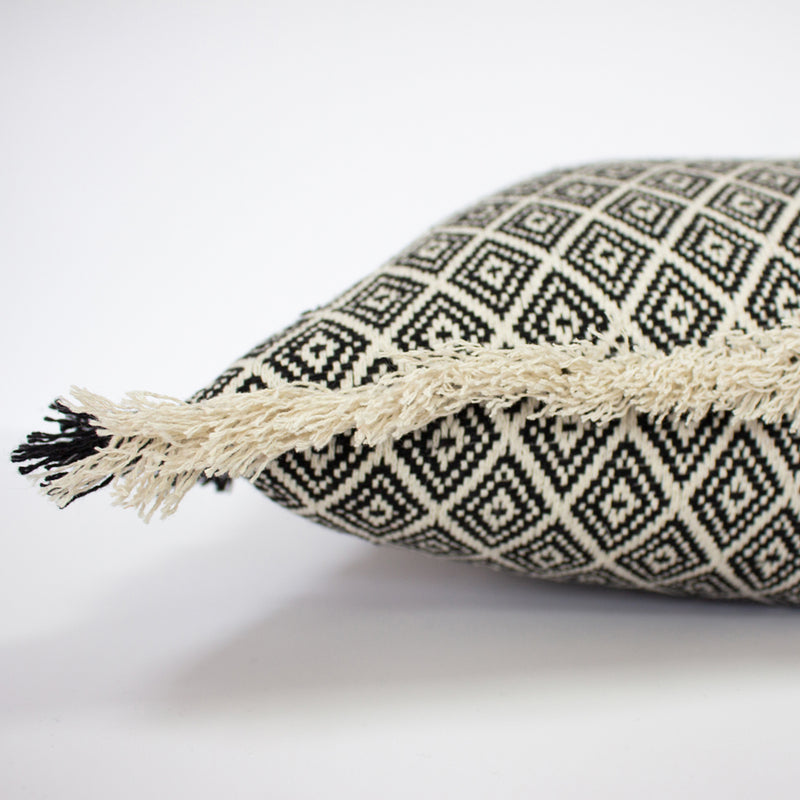 Paoletti Tangier Woven Rectangular Cushion Cover in Monochrome