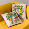 Floral Pink Cushions - Taormina Floral Piped Cushion Cover Magenta furn.