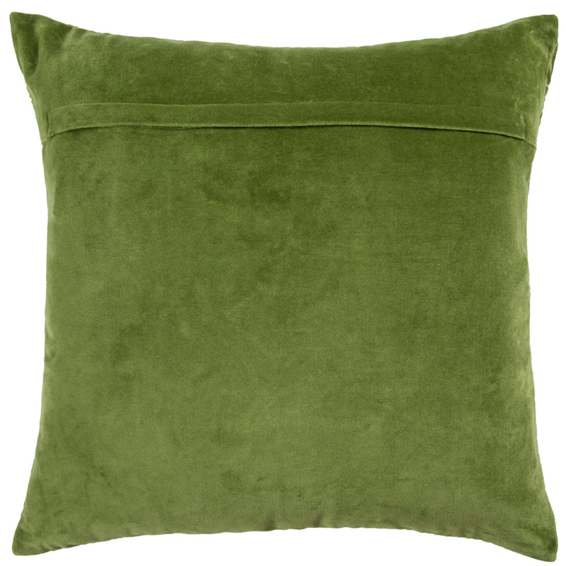 Floral Green Cushions - Taro Embroidered Cushion Cover Grass Additions