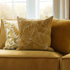 Floral Yellow Cushions - Taro Embroidered Cushion Cover Mustard Additions