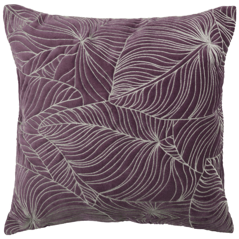 Floral Purple Cushions - Taro Embroidered Cushion Cover Plum Additions