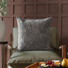 Floral Grey Cushions - Taro Embroidered Cushion Cover Steel Additions