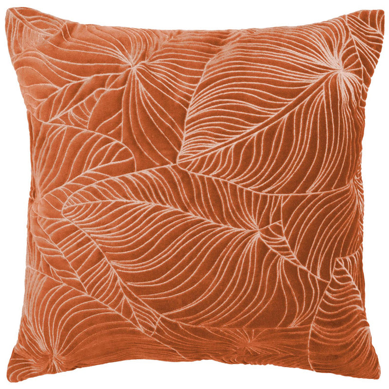 Floral Orange Cushions - Taro Embroidered Cushion Cover Sunset Additions