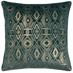 Paoletti Tayanna Metallic Velvet Cushion Cover in Emerald