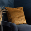 Paoletti Tayanna Metallic Velvet Cushion Cover in Mustard