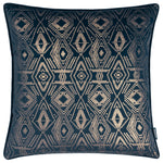 Paoletti Tayanna Metallic Velvet Cushion Cover in Navy