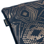 Paoletti Tayanna Metallic Velvet Cushion Cover in Navy