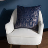 Paoletti Tayanna Metallic Velvet Cushion Cover in Navy