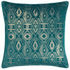 Paoletti Tayanna Metallic Velvet Cushion Cover in Teal