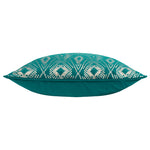 Paoletti Tayanna Metallic Velvet Cushion Cover in Teal