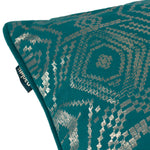 Paoletti Tayanna Metallic Velvet Cushion Cover in Teal