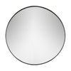 Yard Thin Round Deep Edge Circular Wall Mirror in Black